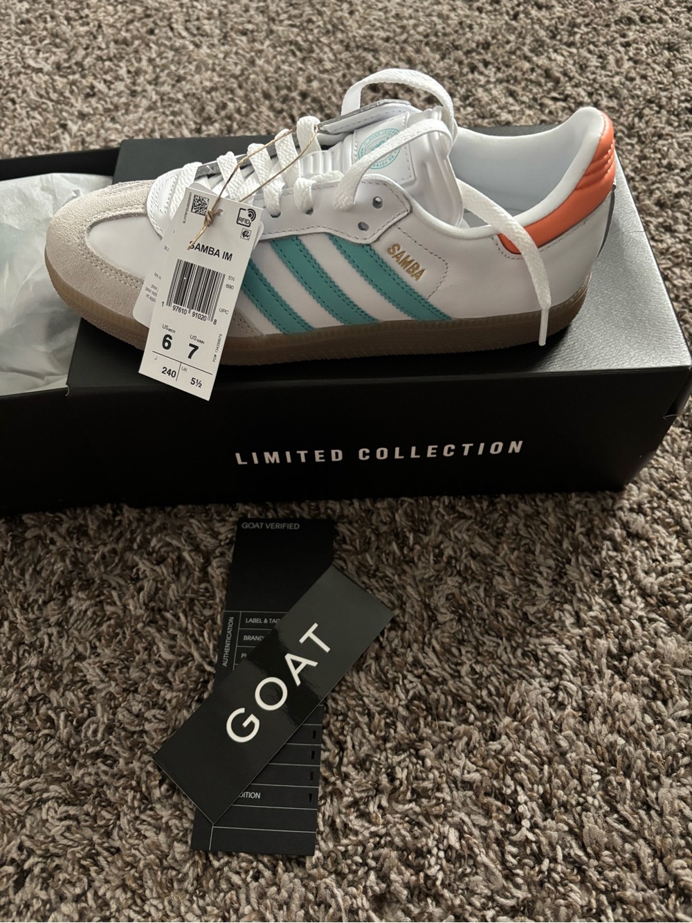 adidas Samba White Teal Orange Low-Top Sneakers